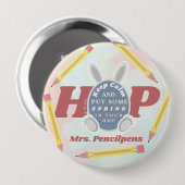 Persoonlijke Funny Spring Keep Calm Teacher Meme Ronde Button 4,0 Cm (Voorkant /achterkant)