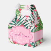 Persoonlijke Gable Boxes Tropisch blad Flamingo's Bedankdoosjes (Achterkant)