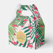 Persoonlijke Gable Boxes Tropisch blad Flamingo's  Bedankdoosjes (Voorkant Zijde)