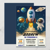 Persoonlijke Galaxy Space Astronaut Verjaardag Kaart (Voorkant / Achterkant)