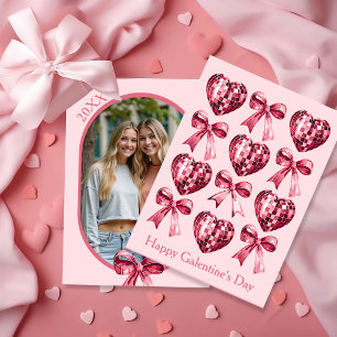 Persoonlijke Galentine's Day fotokaart - Roze Feestdagenkaart