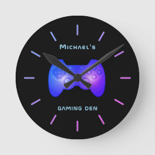 Persoonlijke GAMING HOEK Gamers Wandklok Ronde Klok