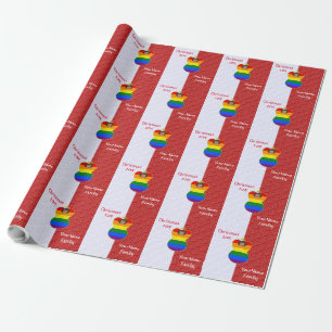 Persoonlijke Gay Pride Bruine Engel Vlag Rood Wit Cadeaupapier