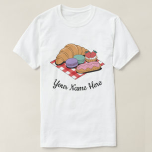 Persoonlijke Gebakliefhebber Croissant Eclair Bakk T-shirt