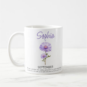 Persoonlijke geboortebloem koffiemok september