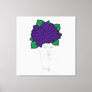 Persoonlijke geboortebloemenkroon kunst februari canvas afdruk