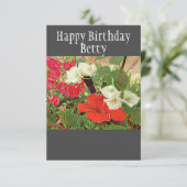 Persoonlijke geboortedag Rode Hibiscus Waterverf Kaart (Staand voorkant)