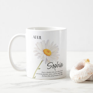Persoonlijke geboortemaand april bloem koffiemok