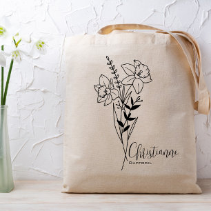 Persoonlijke Geboortemaand Bloem Maart Tote Bag