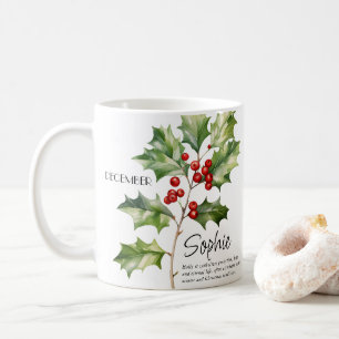 Persoonlijke geboortemaand december bloem koffiemok