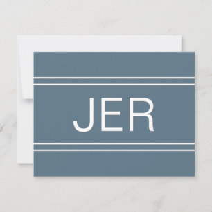 Persoonlijke Geborduurde Naam Initiaal Blauw Notitiekaartje