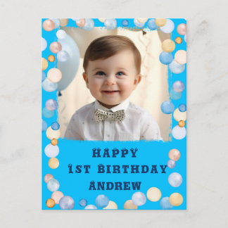 Persoonlijke Gefeliciteerd 1e Verjaardag Met Foto Briefkaart