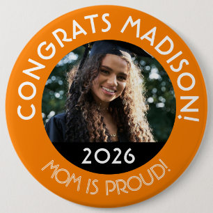 Persoonlijke Gefeliciteerd Afstudeerfoto Mama Trot Ronde Button 6,0 Cm