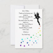 Persoonlijke gekleurde sterren Tandfee dankjewel Bedankkaart (Voorkant)