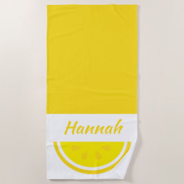Persoonlijke Gele Citroen Strandlaken