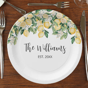 Persoonlijke Gele Citroenboom Papieren Bordje