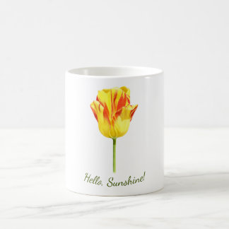 Persoonlijke gele en rode tulp koffiemok