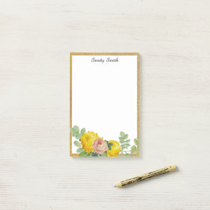 Persoonlijke Gele en Roze Rozen Bloemstuk Post-it® Notes