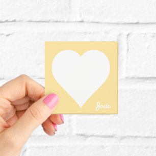 Persoonlijke gele hart plakbriefjes post-it® notes