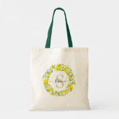 Persoonlijke Gele Witte Narcis Krans Tote Bag (Achterkant)
