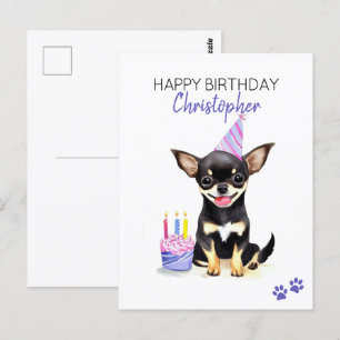 Persoonlijke gelukkige verjaardag Chihuahua-hond  Briefkaart