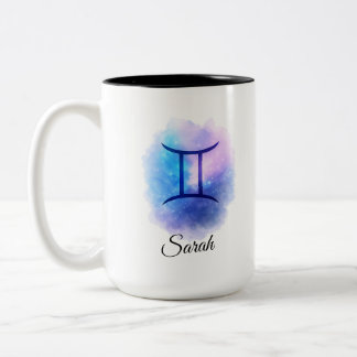 Persoonlijke Gemini-mokcadeau voor verjaardag, Ste Tweekleurige Koffiemok