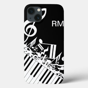 Persoonlijke gepersonaliseerde muzieknoten en pian iPhone 13 hoesje