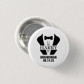 Persoonlijke geschenken voor bruidsjonkers ronde button 3,2 cm (Voorkant /achterkant)