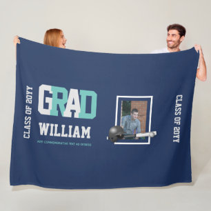 Persoonlijke geschenkfoto voor honkbal afstuderen fleece deken
