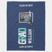 Persoonlijke geschenkfoto voor honkbal afstuderen fleece deken (Voorkant)
