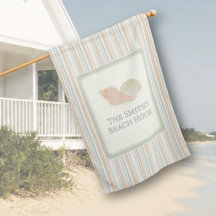 Persoonlijke gestreepte porchvlag voor strandhuis