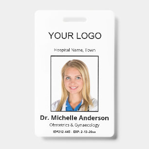 Persoonlijke gewone witte dokter foto identiteit badge