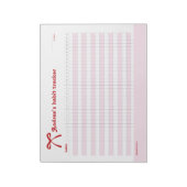 Persoonlijke Gewoonte Tracker Roze Strik  Notitieblok (Gedraaid)