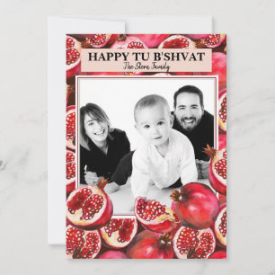Persoonlijke gezelfamiliefoto Granaatappel Tu B'sh Feestdagenkaart