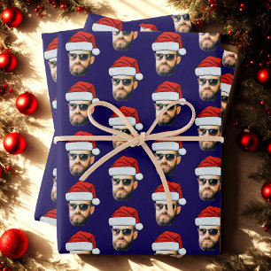 Persoonlijke Gezicht Santa Hoed Foto Kerstcadeau Inpakpapier Vel
