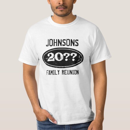 Persoonlijke gezinshereniging op shirten met datum t-shirt (Voorkant)