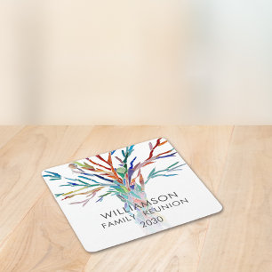 Persoonlijke gezinshereniging vierkante kartonnen onderzetter