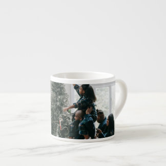 Persoonlijke gezinskerstfoto espresso kop