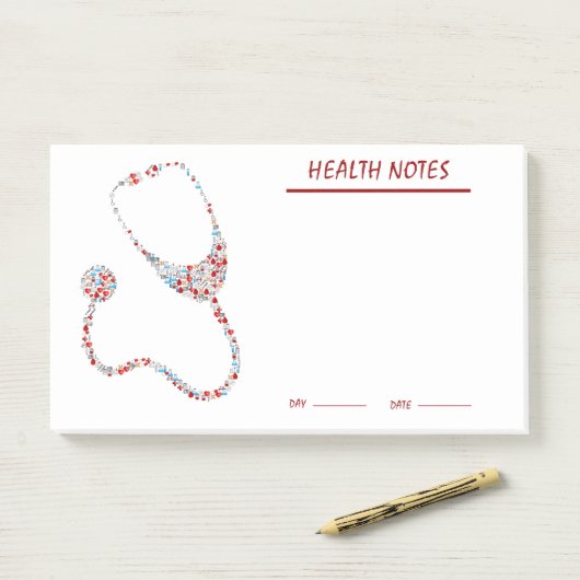 persoonlijke gezondheids- en medische status track post-it® notes (Op bureau)