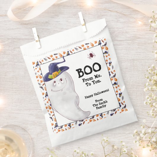 Persoonlijke Ghost Happy Halloween Bedankzakje (Geknipt)