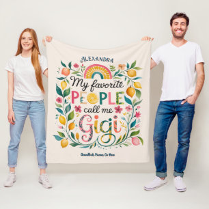 ❤️Persoonlijke GIGI-cadeaus met namen van kleinkin Fleece Deken