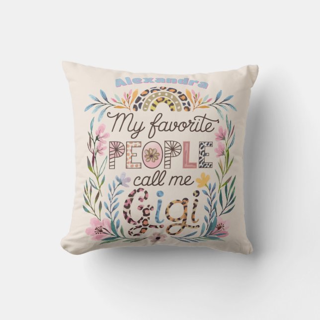 ❤️Persoonlijke GIGI Moederdag Verjaardag Kerstmis Kussen (Voorkant)