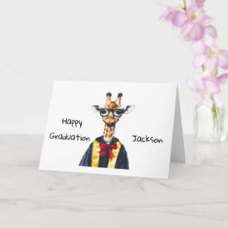 Persoonlijke Giraffe Afstudeercadeau Kaart