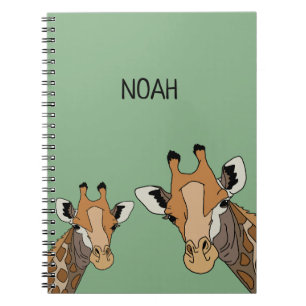Persoonlijke Giraffe Grappig Groen Notitieboek