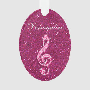 Persoonlijke Glanzende Fonkelende Diamant Muziekno Ornament