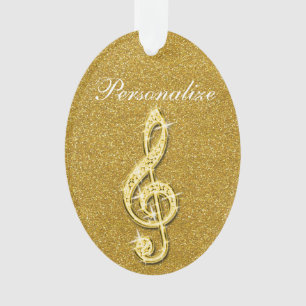 Persoonlijke Glanzende Fonkelende Diamanten Muziek Ornament