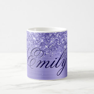 Persoonlijke Glitterige Periwinkle Folie Koffiemok