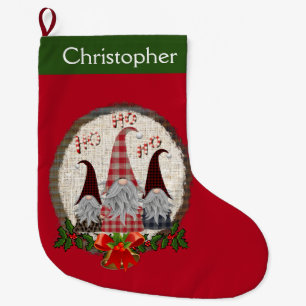 Persoonlijke Gnome Rood Groen Hulst Bellen Schatti Grote Kerstsok