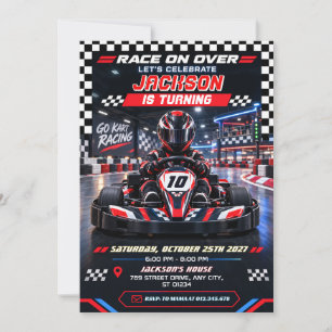 Persoonlijke Go Karting Racing Verjaardag Kaart