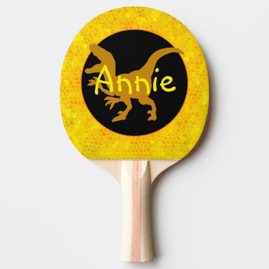 Persoonlijke Gold Dinosaur Huid Tafeltennisbatje (Voorkant)